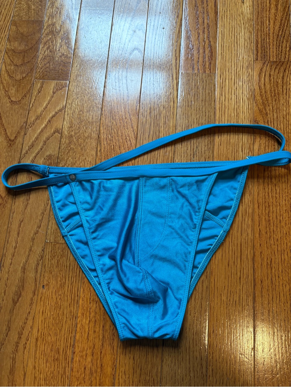 Men's Rufskin Aqua Blue Swim Bikini Pose Fit Trunks - Slim Side-Strap Design
